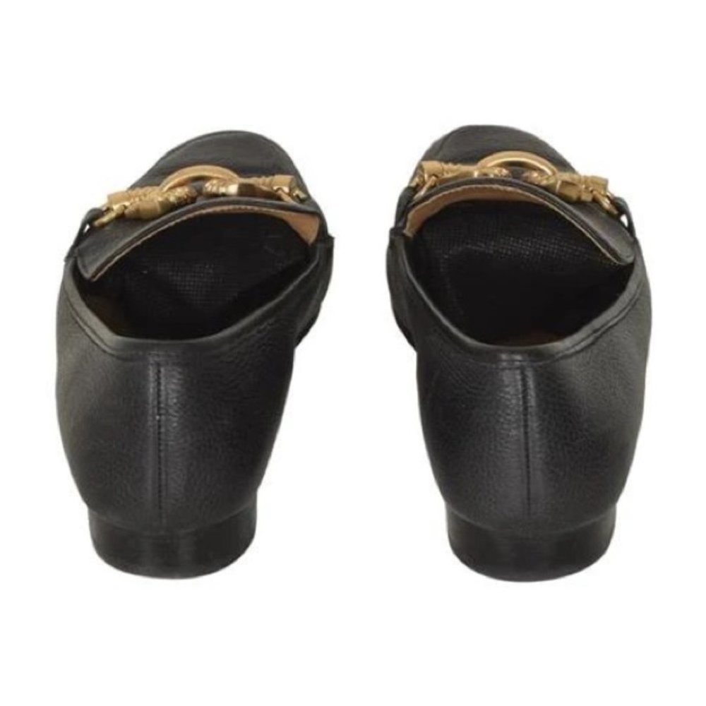 Tory Burch Shoes Jessa 20mm Loafers Black Gold Leather 7 - Picture 4 of 4